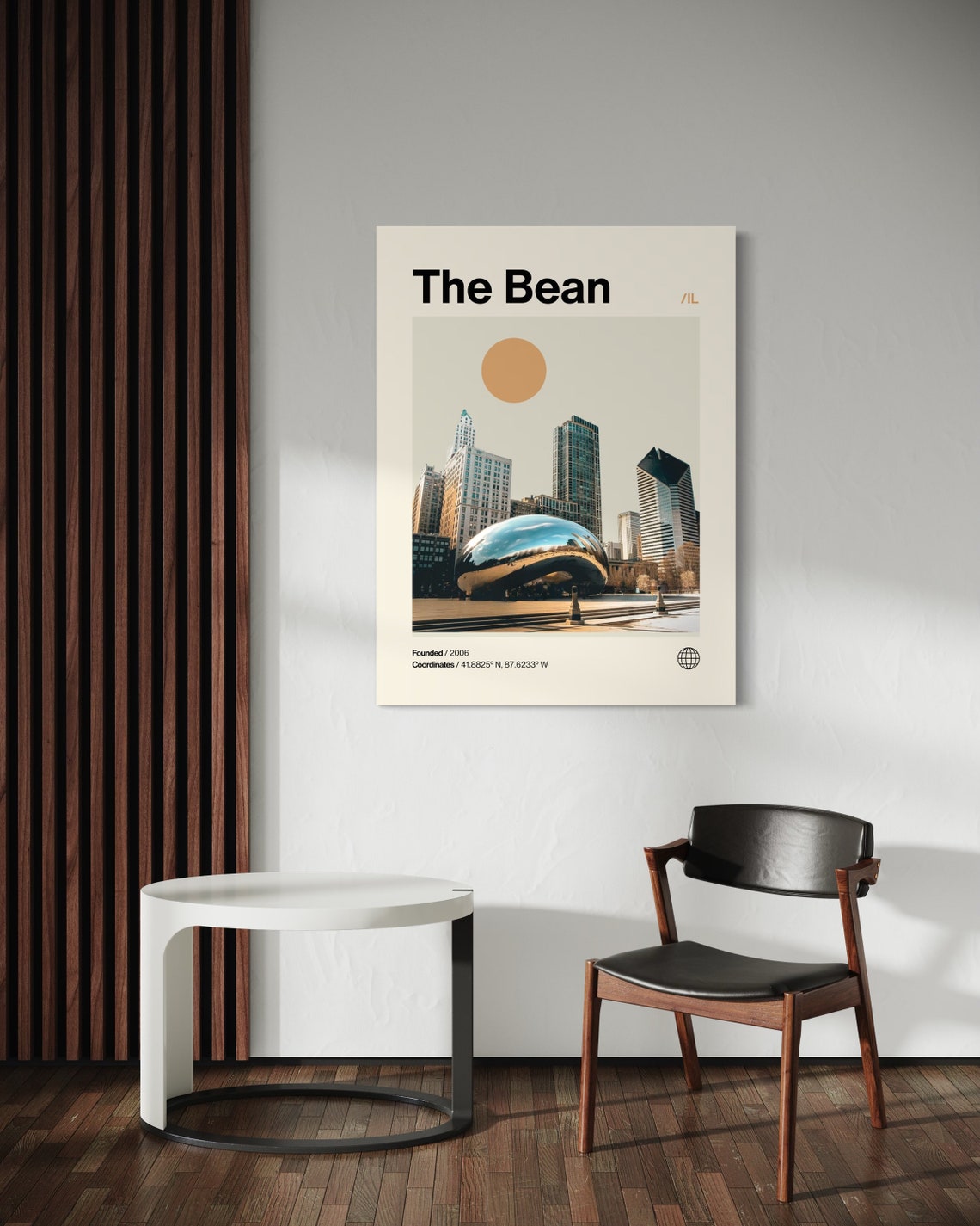 Chicago Cloud Gate The Bean Millennium Park Minimalist Travel Poster - Image 3