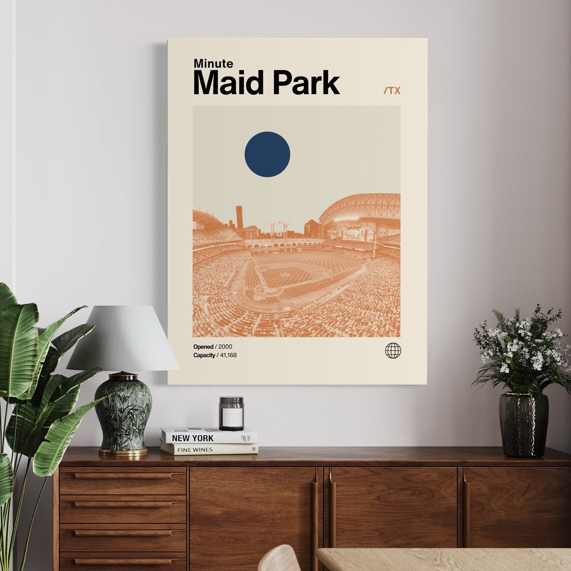 Minute Maid Park Retro Poster, Houston Baseball Art - Image 2