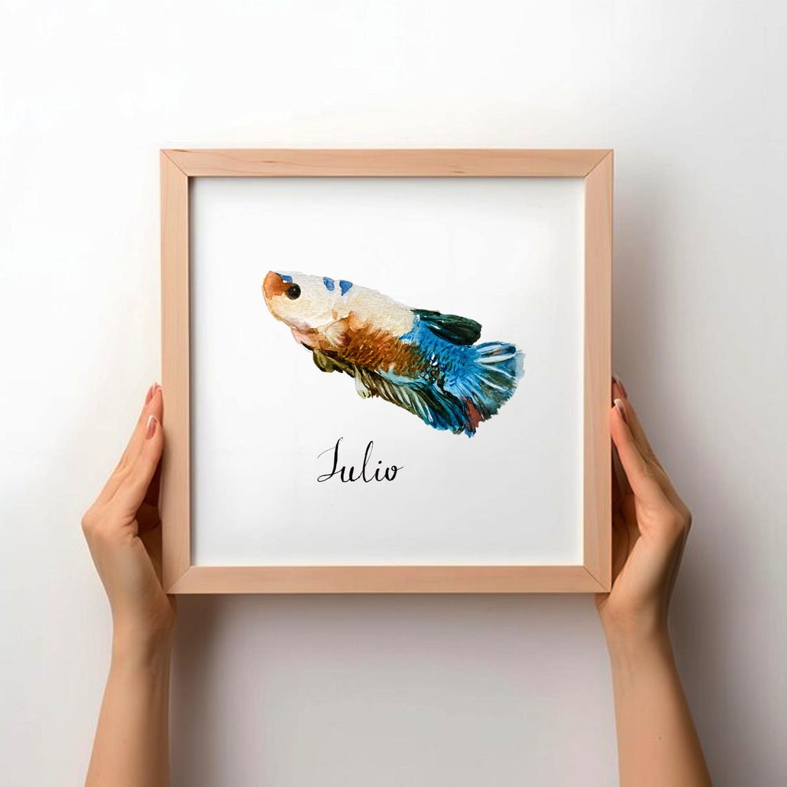 Mini Fish Portrait Watercolor Art Print, Christmas Gift - Image 2