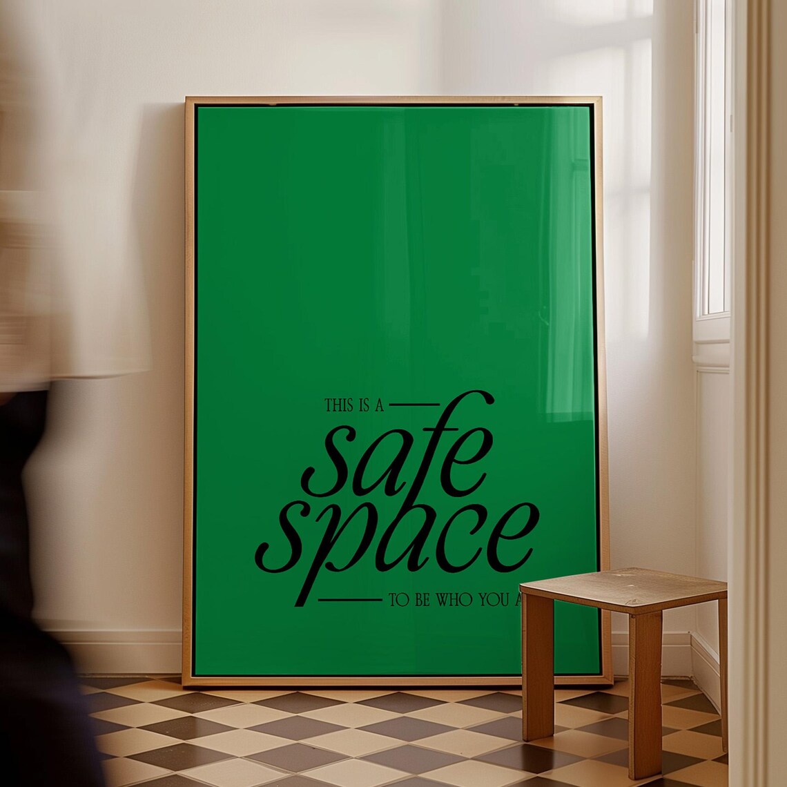 Safe Space Poster, Calming Corner Mental Health Sign