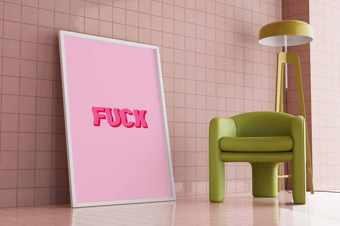 Fuck Wall Art Funny Office Decor Bedroom Art Print - Image 2
