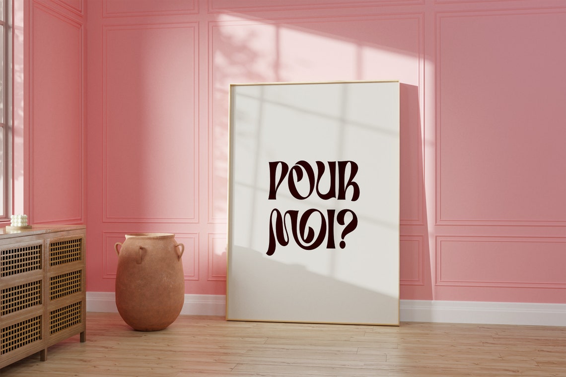 Pour Moi French Quote Retro Script Typography Chic Office Decor Poster - Image 2