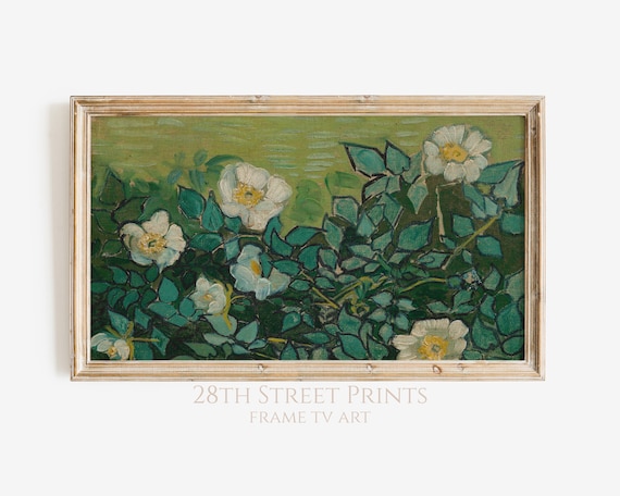 Van Gogh Wild Roses Vintage Art Print