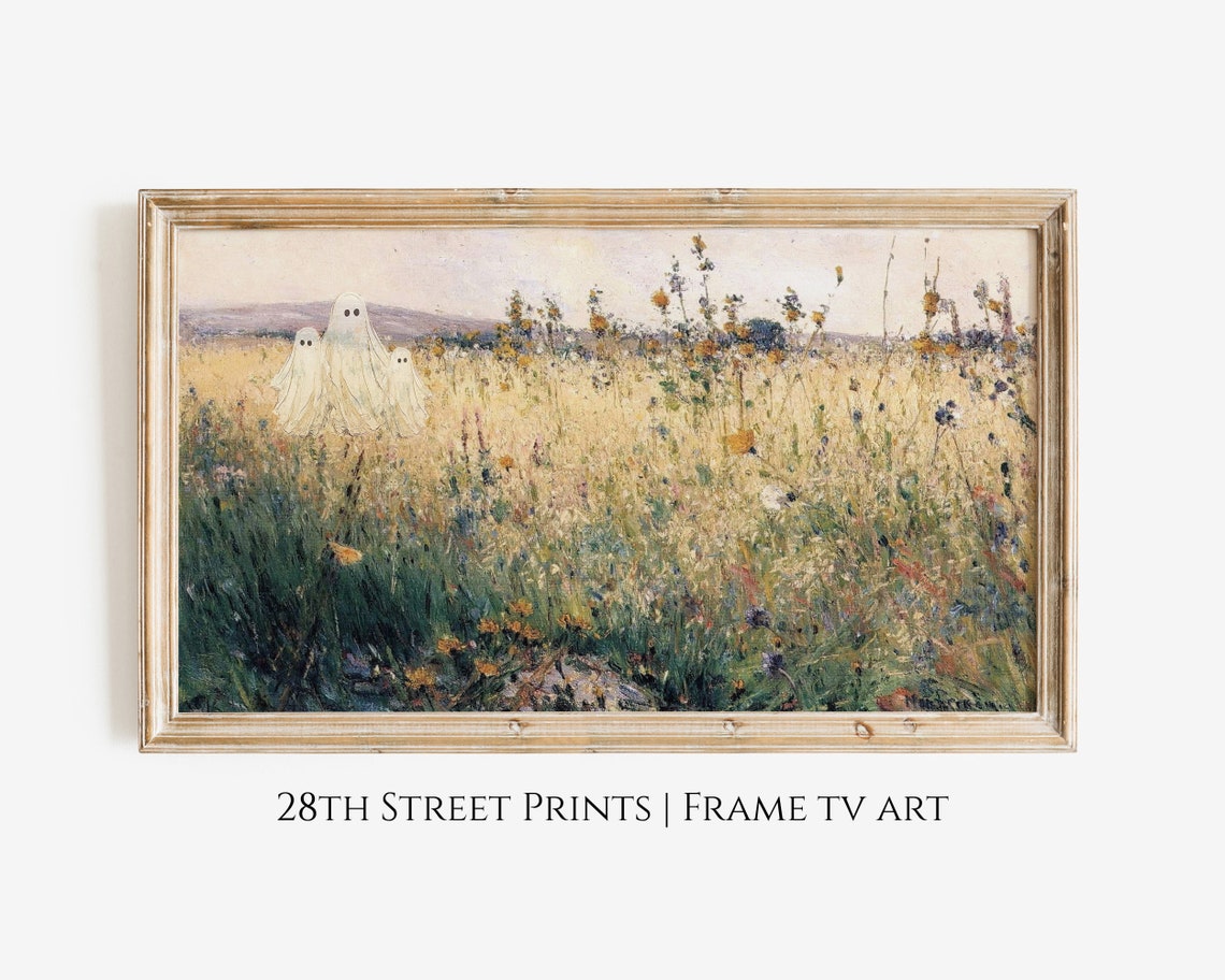 Halloween Frame Tv Art Cute Ghosts Wildflower Tv Art Ghost Wall Decor Frame Tv Art Halloween Decor Frame Tv Art