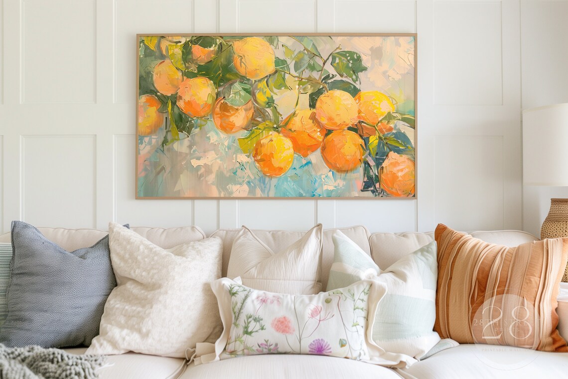 Sun Kissed Citrus Oil Painting Art Print - Image 3