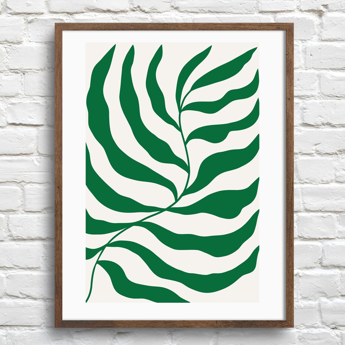 Minimalist Botanical Green Leaf Art Print - Image 3