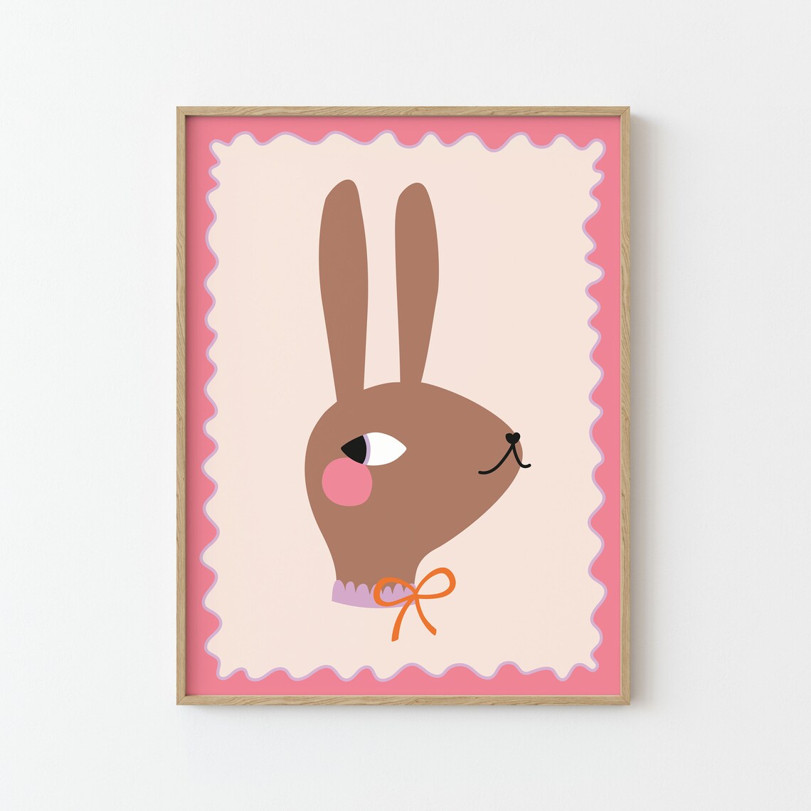 Ms Bunny Print Illustration Poster for Kids