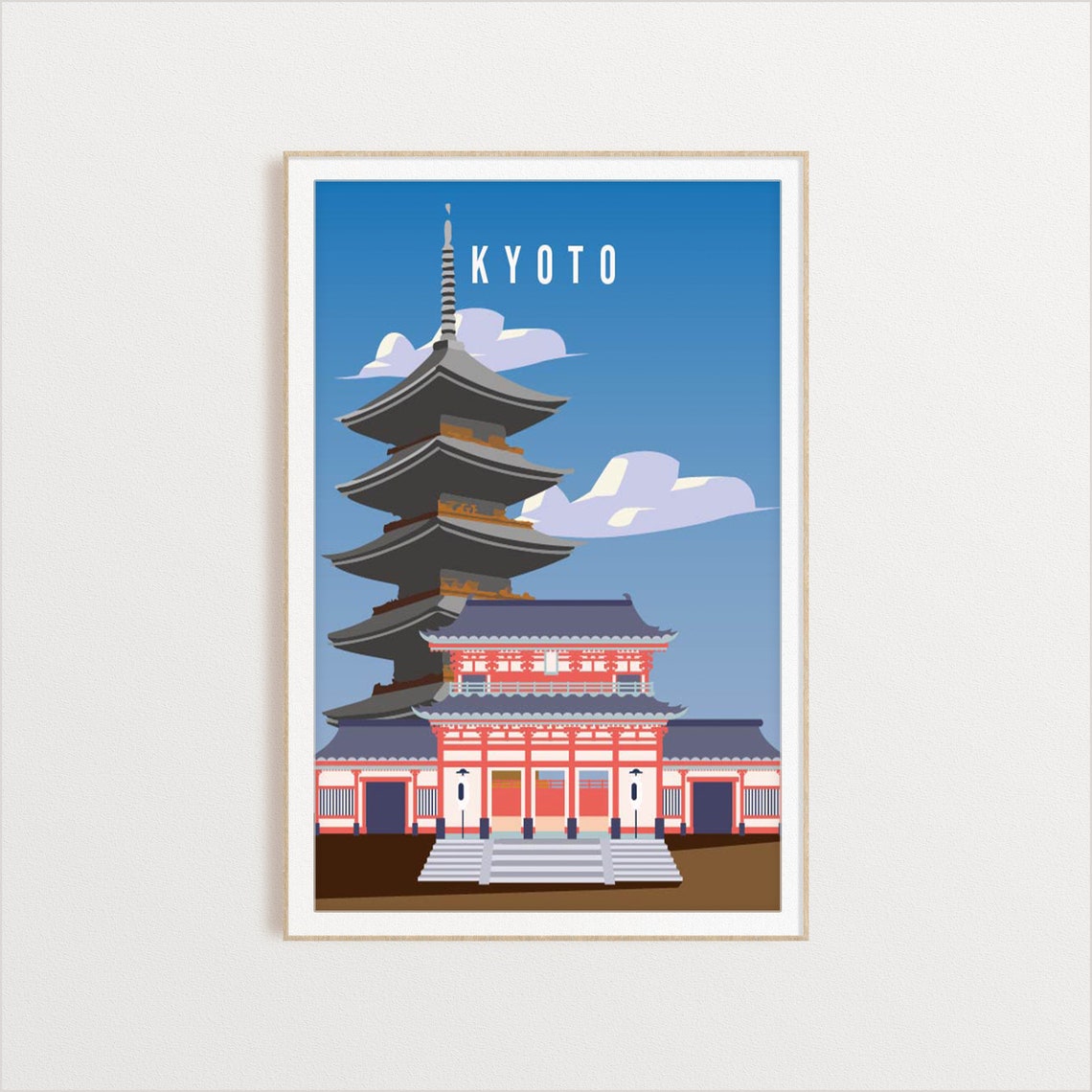 Kyoto City Poster City Art City Wall Art City Print City Poster City Print Travel Gift Travel Illustration