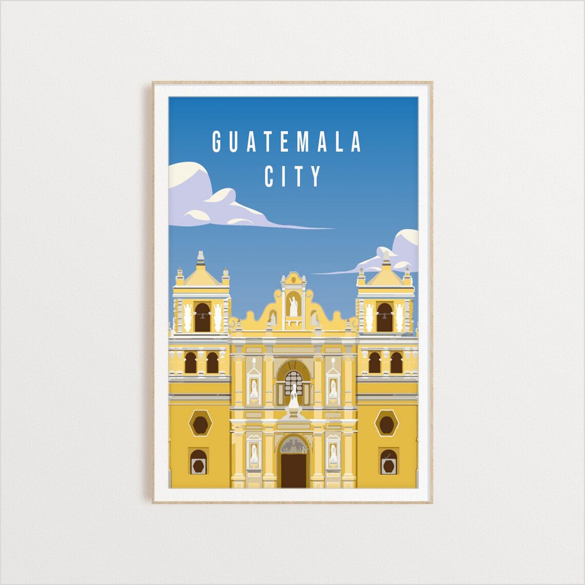 Guatemala City Travel Poster, City Art Print