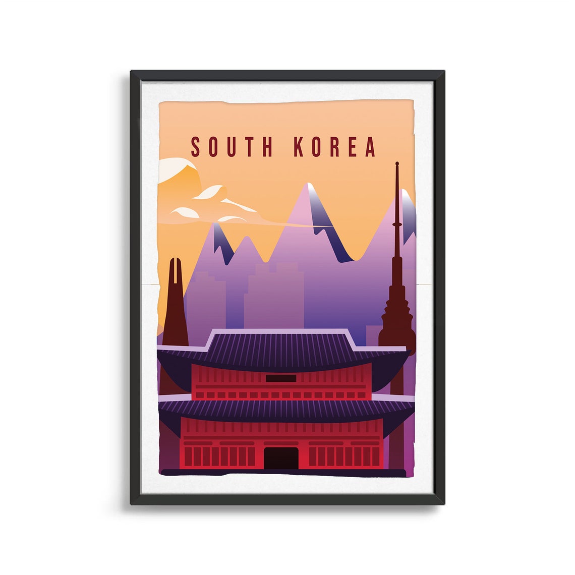South Korea Country Poster Country Art Country Wall Art Country Print Country Poster Country Print Travel Gift Travel Illustration