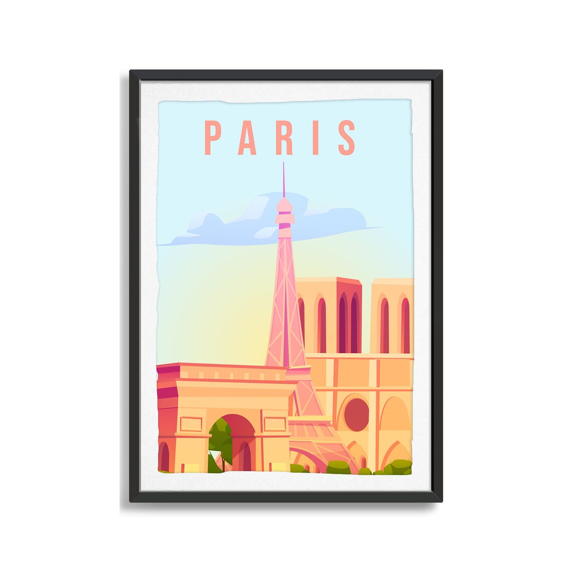 Paris City Poster, Travel Illustration Art Print