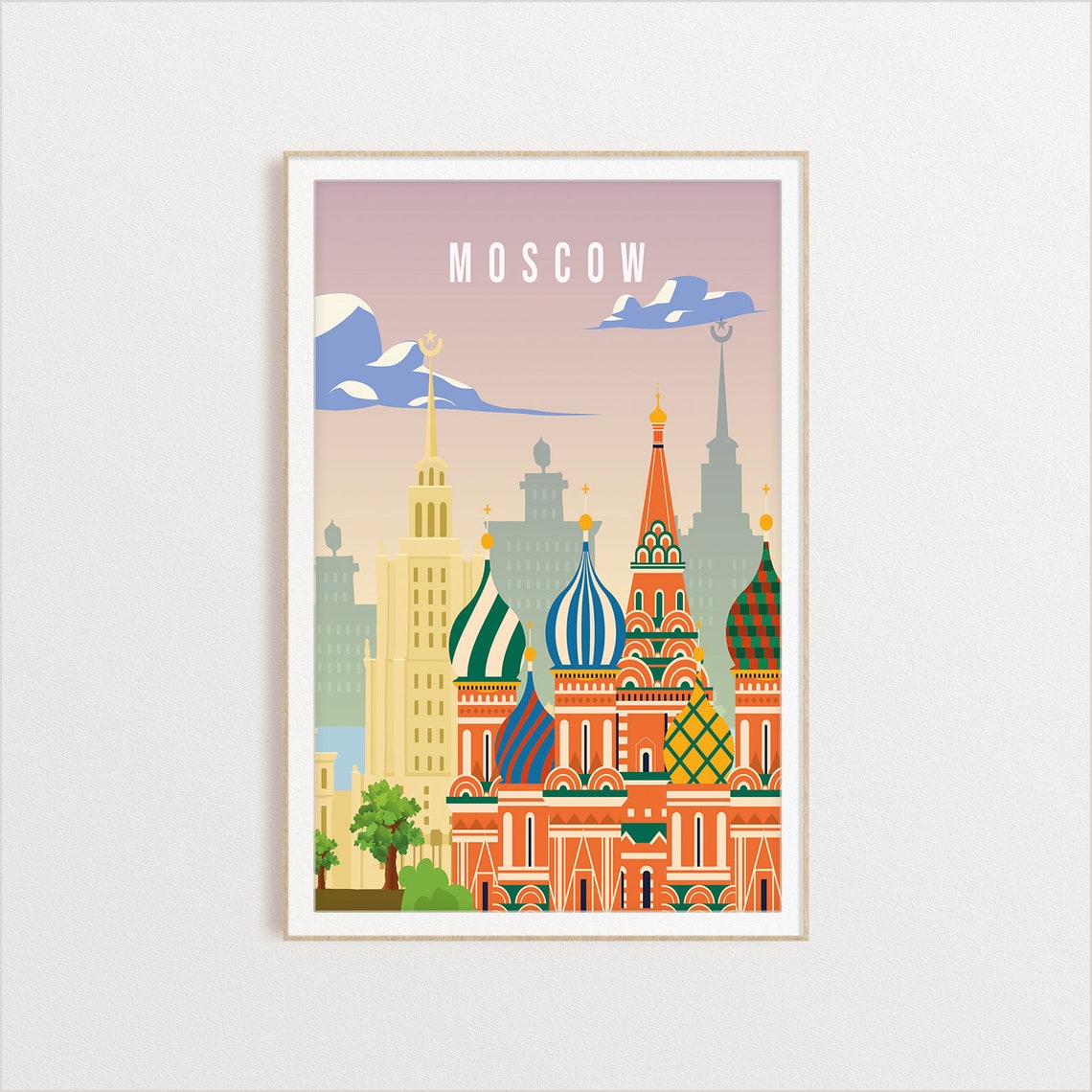 Moscow City Poster City Art City Wall Art City Print City Poster City Print Travel Gift Travel Illustration - Image 2