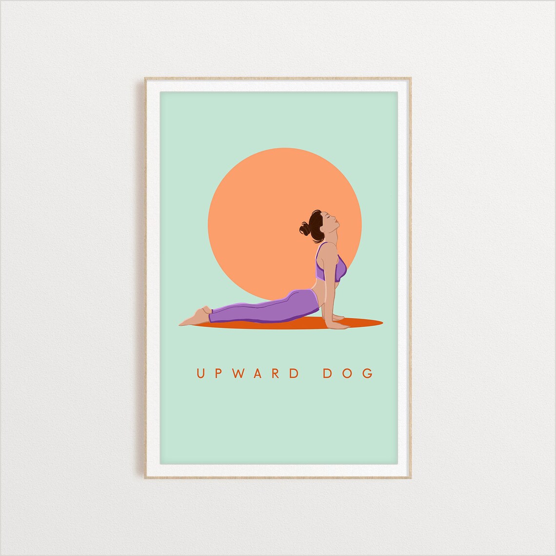 Yoga Upward Dog Pose Yoga Art Print, Studio Decor