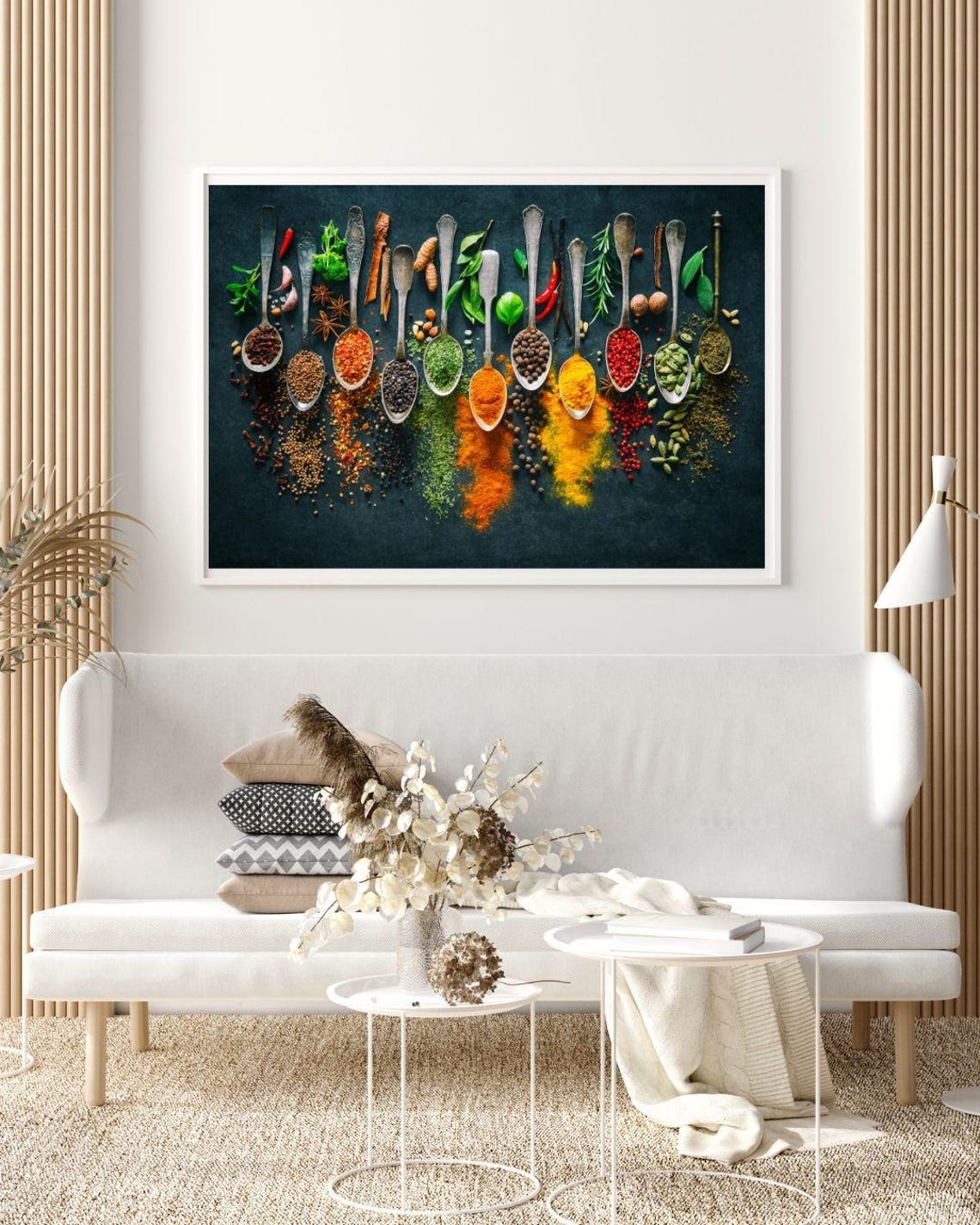 Colorful Spices in Spoons Culinary Photography Kitchen Decor Art Print