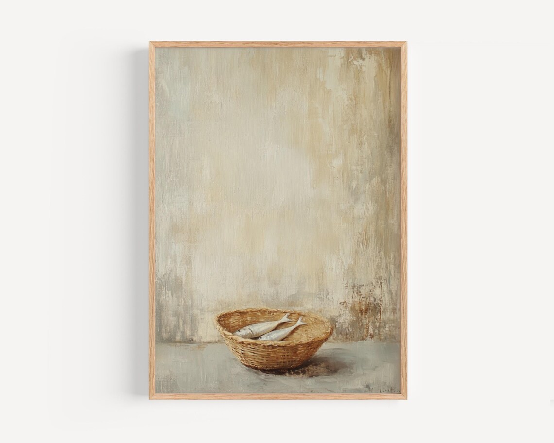 Five Loaves And Two Fish Minimalist Christian Art