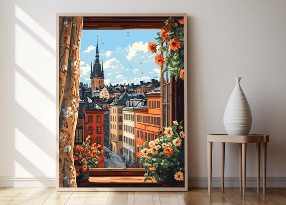 Stockholm Gamla Stan Art Print Scandinavian Heritage Decor Poster