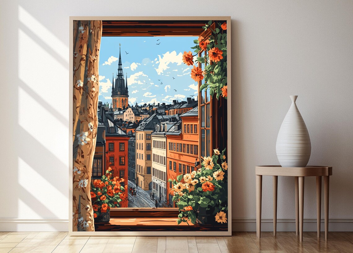 Stockholm Gamla Stan Art Print Scandinavian Heritage Decor Poster