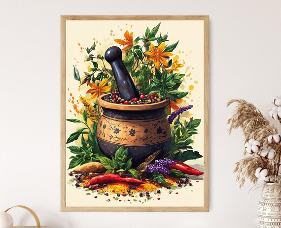 Ghanaian Mortar And Pestle Art Print African Kitchen Decor
