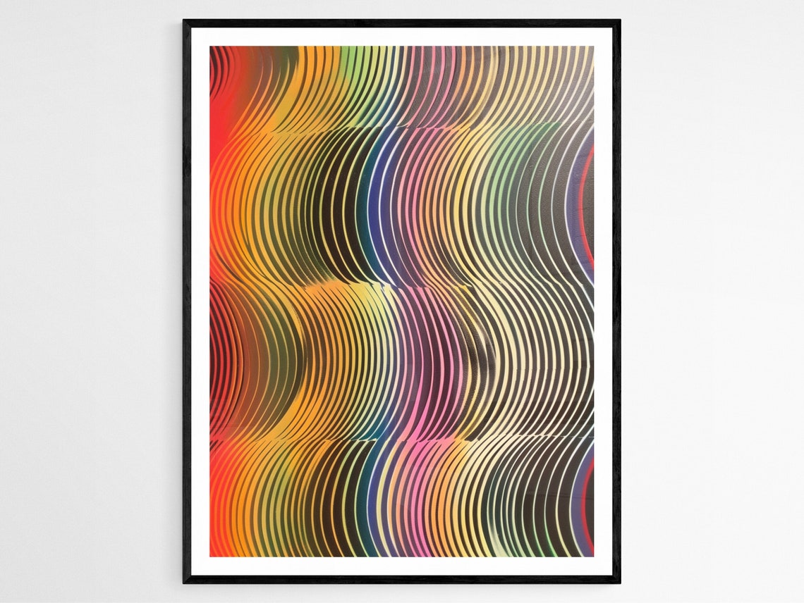 Vibrant Tessellation Artwork Geometric Shapes With Depth Colorful Abstract Print For Contemporary Home Styling Thoughtful Wedding Gift