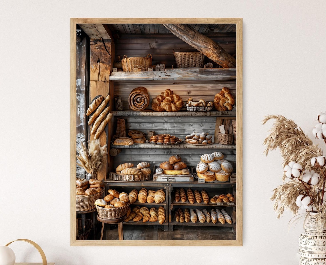 Parisian French Bakery, Elegant Kitchen Art Print