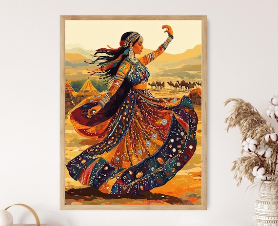Afghan Kuchi Dance Art Print, Traditional Heritage