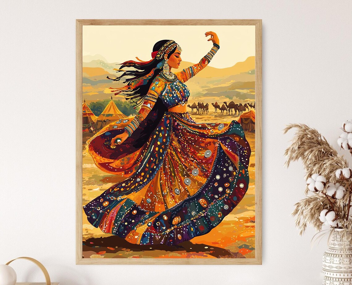 Afghan Kuchi Dance Art Print, Traditional Heritage