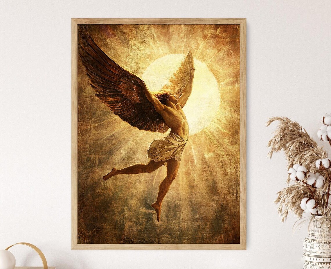 Icarus Falling, Greek Mythology Wall Art Print