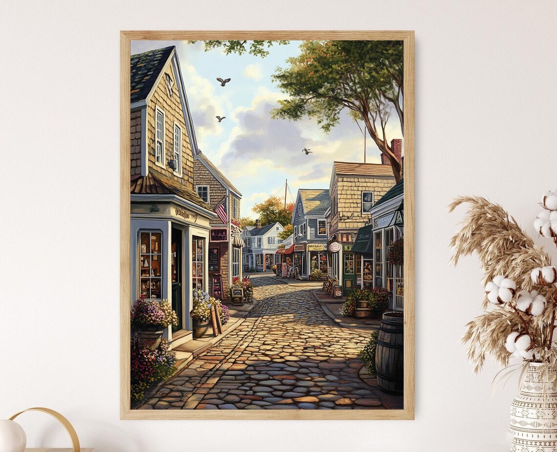 Nantucket Cobblestone Streets, Quaint Shops Historic Charm