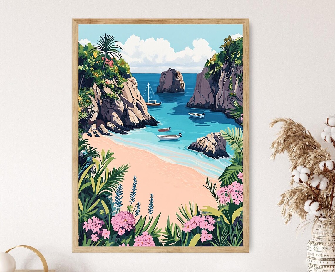 Horseshoe Bay Beach, Bermuda Illustration