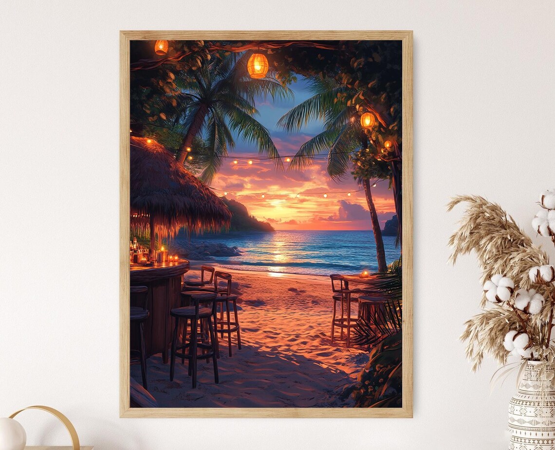 Baia Do Sancho Beach Bar, Brazilian Island Life Art Print