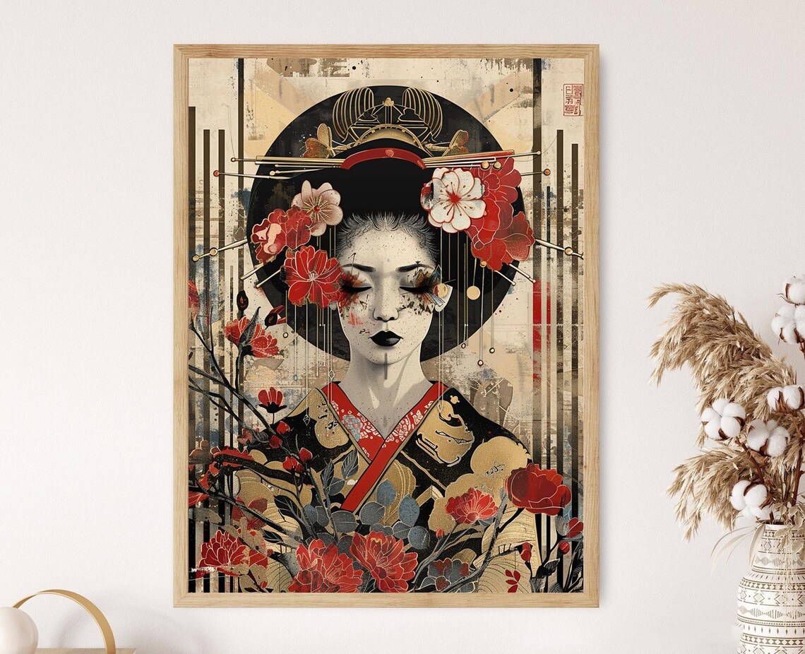 Kabuki Themed Art Print, Japanese Theatre