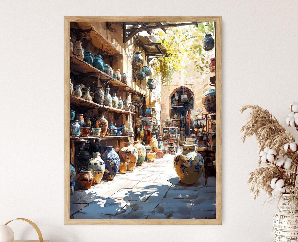 Raqqa Pottery Shop Syrian Traditional Decor Poster