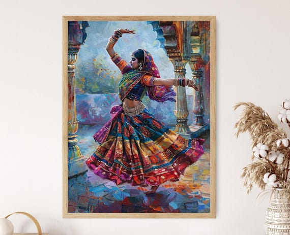 Kathak Dancer Giclee Print Elegant Indian Dance Wall Art Home Decor Perfect Dance Lover Gift