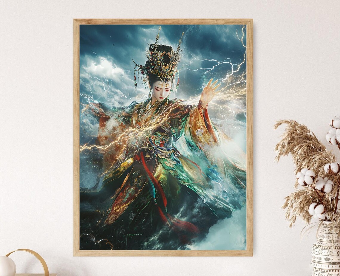 Dianmu Goddess Of Lightning, Chinese Mythology Art Print