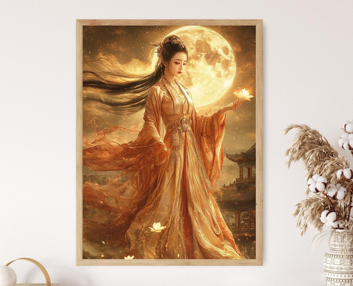 Chang'e & Jade Rabbit Chinese Mythology Art Print