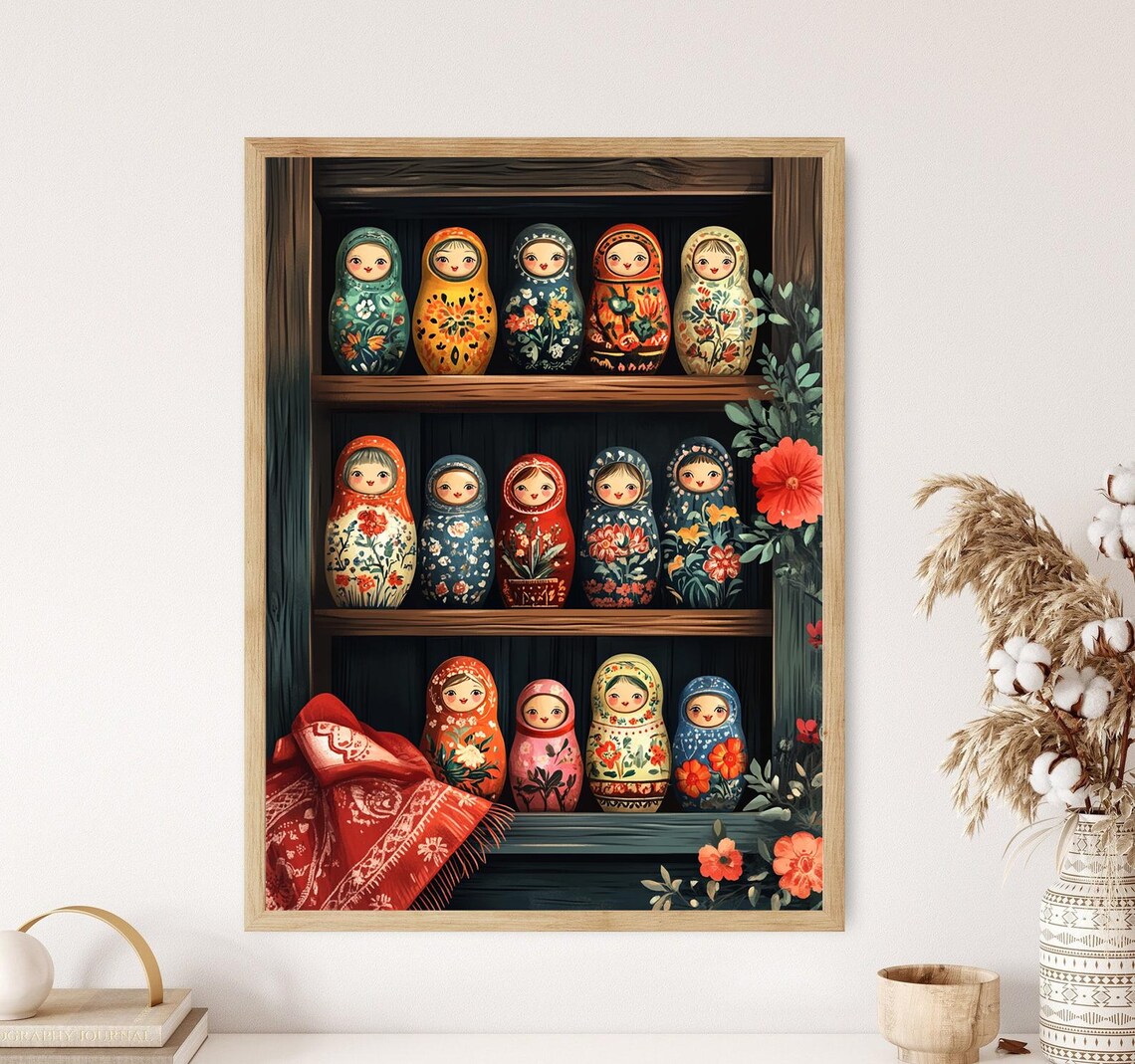 Russian Matryoshka Doll Illustration Art Print