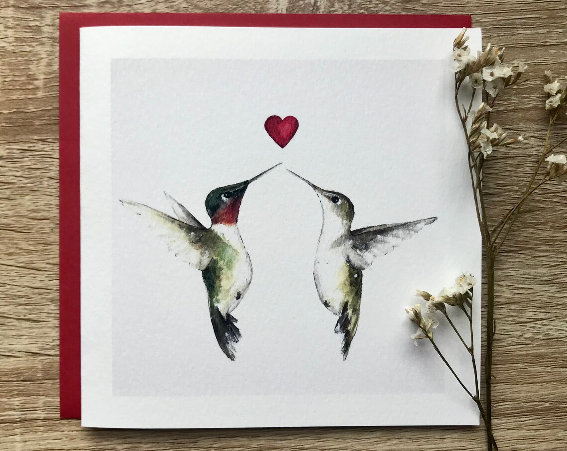 Hummingbird Heart Personalization Optional Art Print