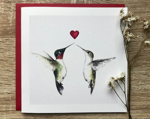 Hummingbird Heart Personalization Optional Art Print