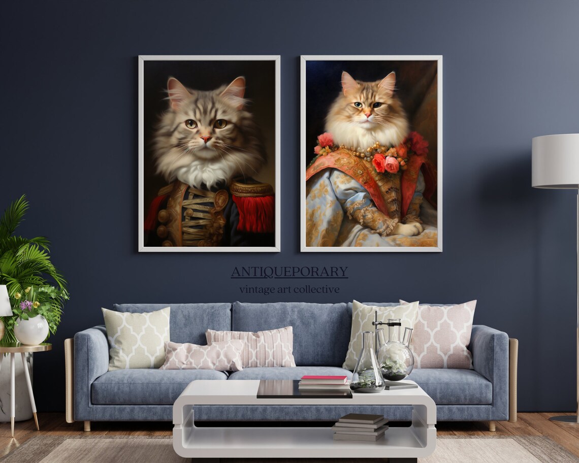 Royal Military Cat Portrait Vintage Dressed Cat Painting Poster - Image 6