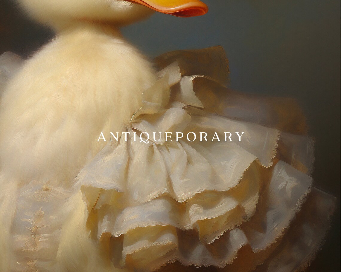 Baby Duck Bonnet Flower Hat Ruffled Dress Victorian Portrait Poster - Image 2