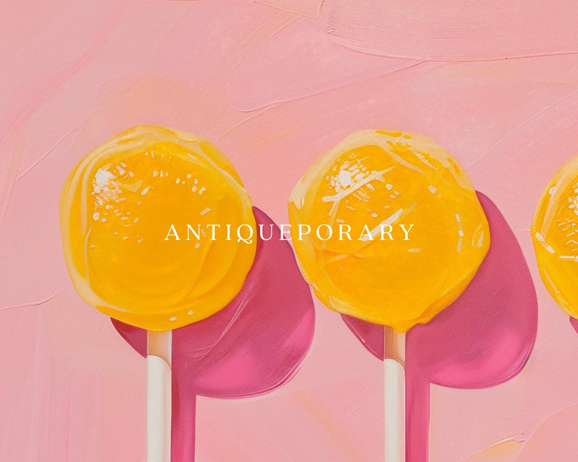 Yellow Lollipop Trio Pink Background Modern Pop Art Style Poster - Image 3