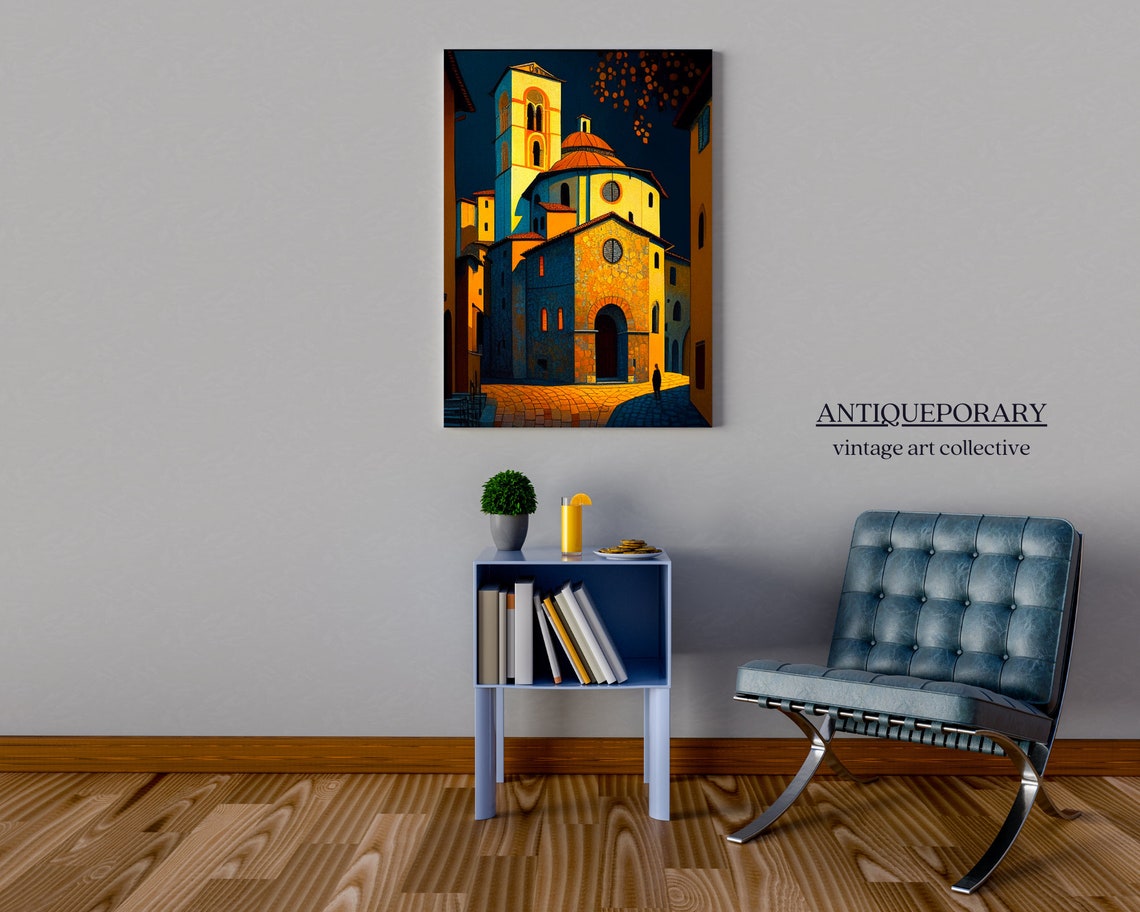 Antique Cityscape Oil Painting Vintage Architecture Painting Vintage Wall Art Moody Wall Decor Vintage Wall Art Vintage Portrait - Image 6