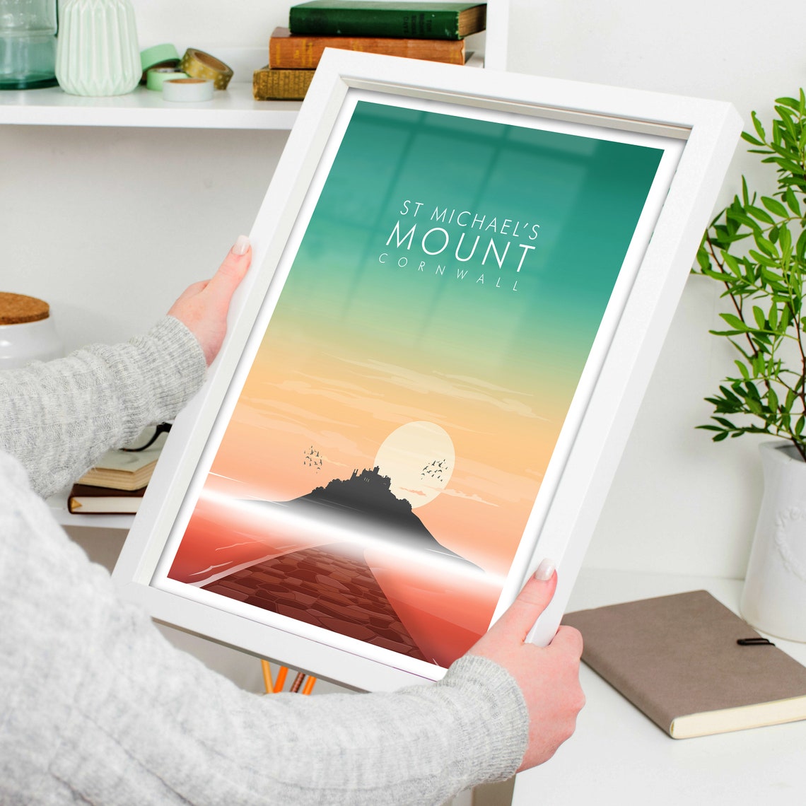 St Michaels Mount Cornwall Island Castle Misty Sunrise Poster - Image 4