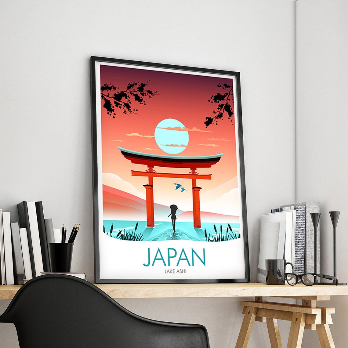 Lake Ashi Hakone Shrine Art Print, Japan - Image 4