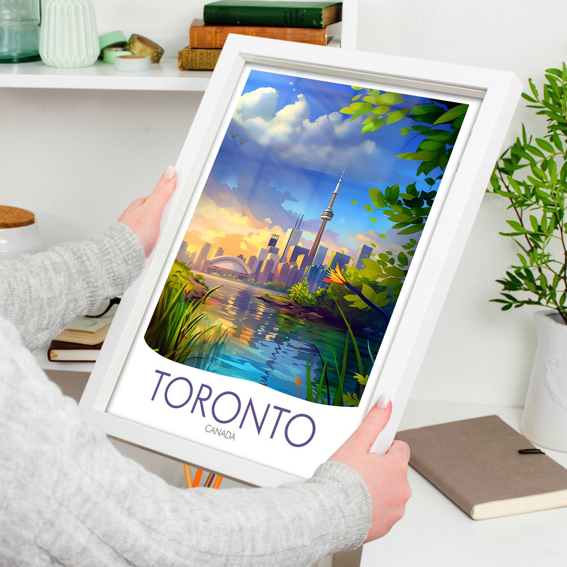 Toronto Canada Skyline Waterfront Islands Golden Sunset Poster - Image 4