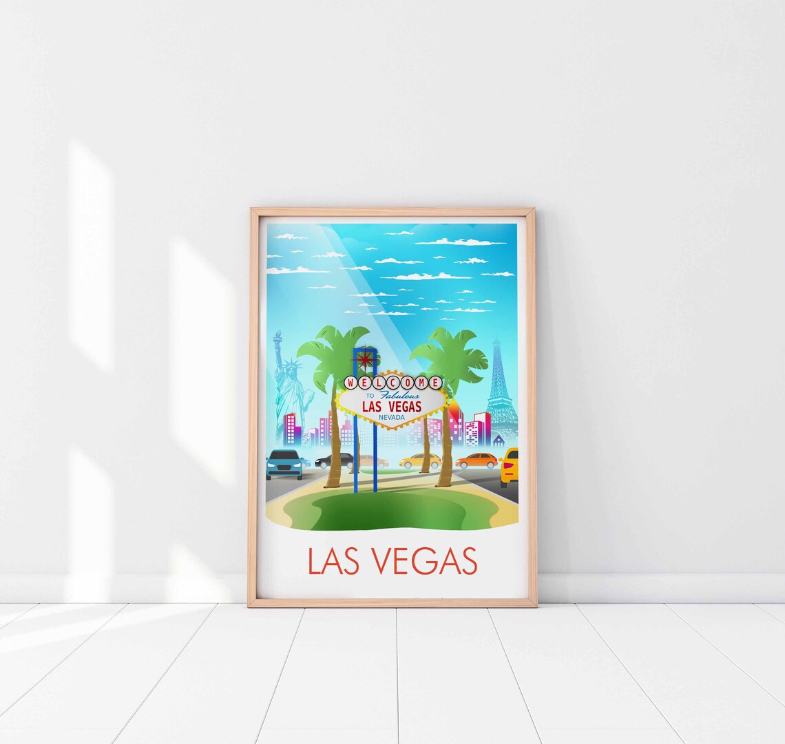 Las Vegas Nevada Travel Poster, Las Vegas Art Print - Image 3