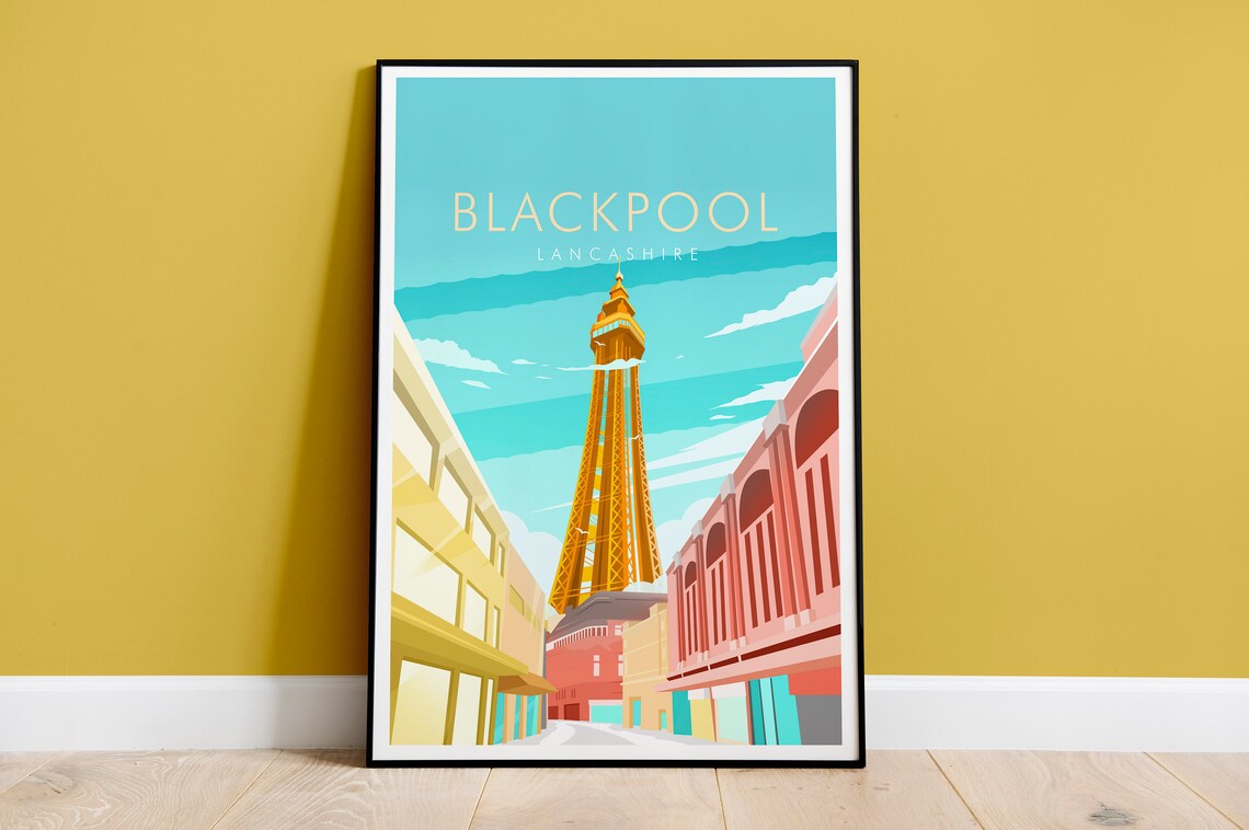 Blackpool Print, Lancashire Travel Poster