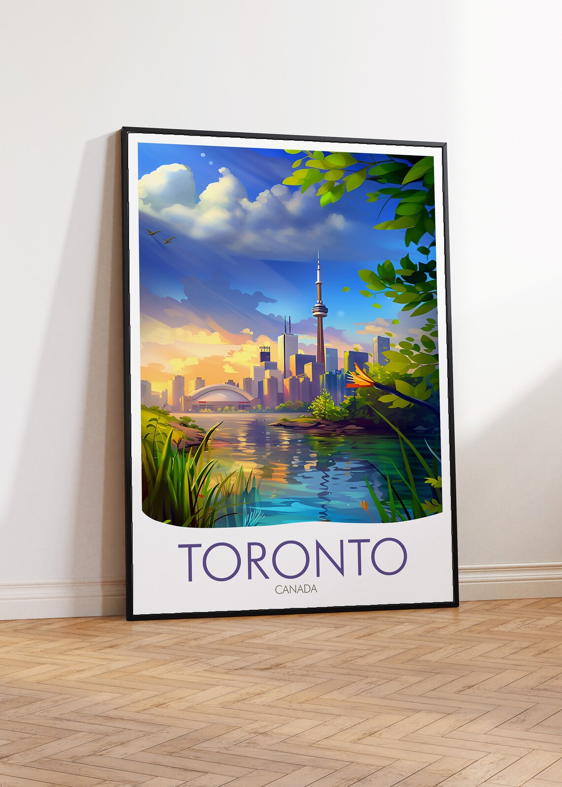 Toronto Canada Skyline Waterfront Islands Golden Sunset Poster - Image 2