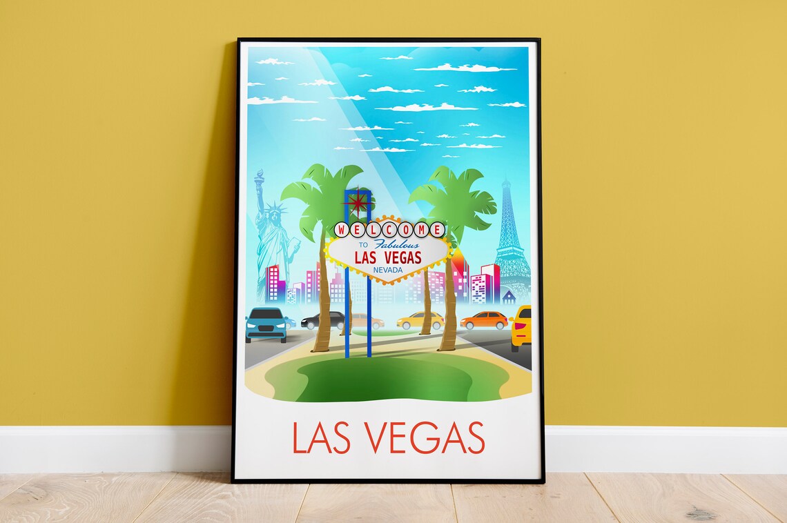 Las Vegas Nevada Travel Poster, Las Vegas Art Print