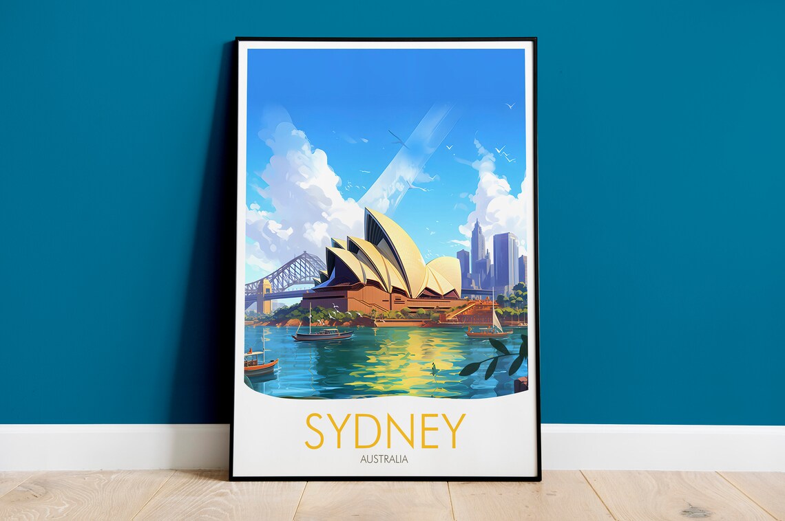 Sydney Australia Travel Poster, Place Print